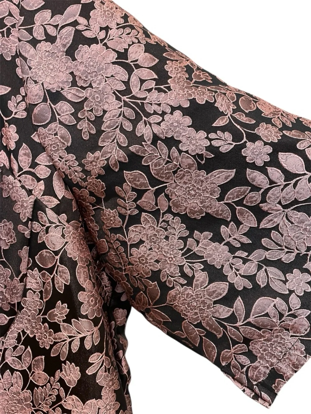 ESHAKTI Floral Brocade Empire Waist Sheath Dress Mauve & Black 3X 24W EUC - Picture 4 of 8